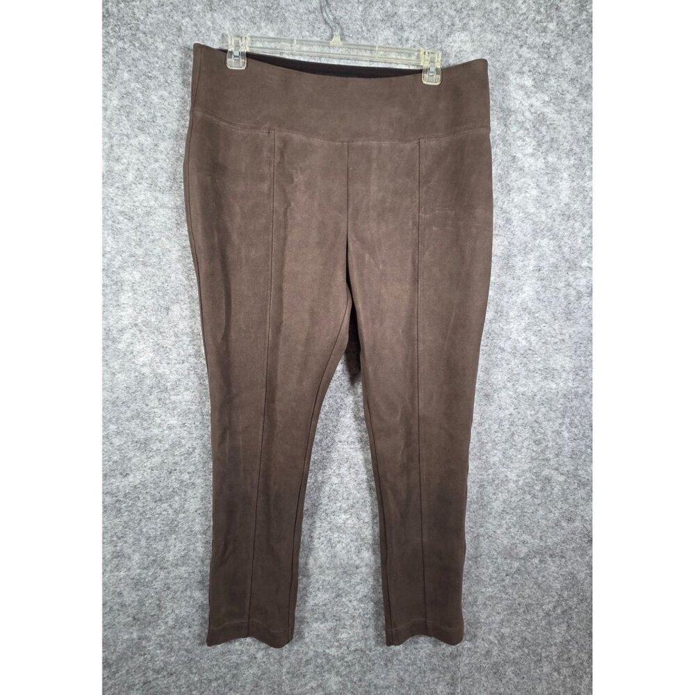 208. Andrew Marc Women's Casual Pullon Slim Fit Pants Brown Size XL